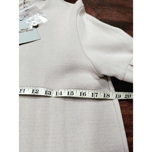 NWT Maria Bellentani Bell Sleeve Two-Button Front Cardigan Beige M - Picture 13 of 14